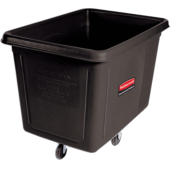 Cube Truck 44.49X31.50X37.00 IN 20 Cubic Foot Black Plastic FDA Approved 1/Each