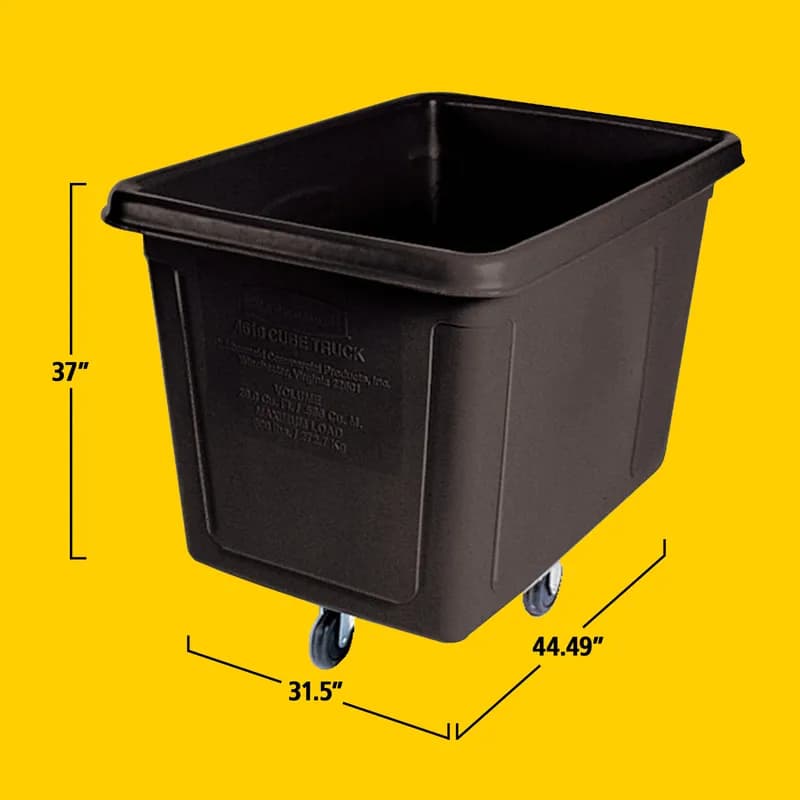Cube Truck 44.49X31.50X37.00 IN 20 Cubic Foot Black Plastic FDA Approved 1/Each