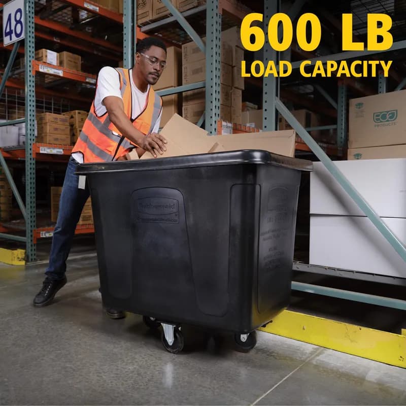 Cube Truck 44.49X31.50X37.00 IN 20 Cubic Foot Black Plastic FDA Approved 1/Each