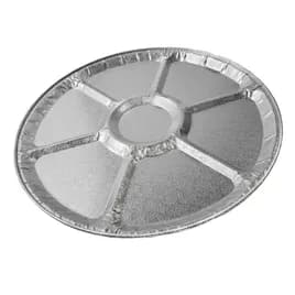 Serving Tray 18 IN 6 Compartment Aluminum Silver Round Full Curl 25/Case