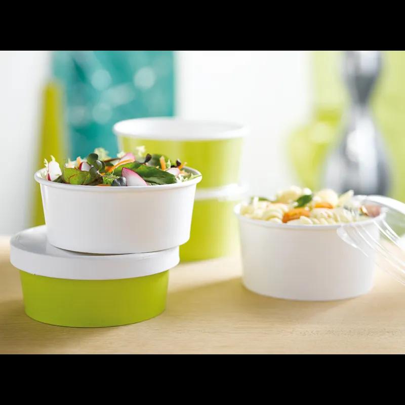 Food Container Base 33 OZ Paper White Round Grease Resistant 45 Count/Pack 8 Packs/Case 360 Count/Case