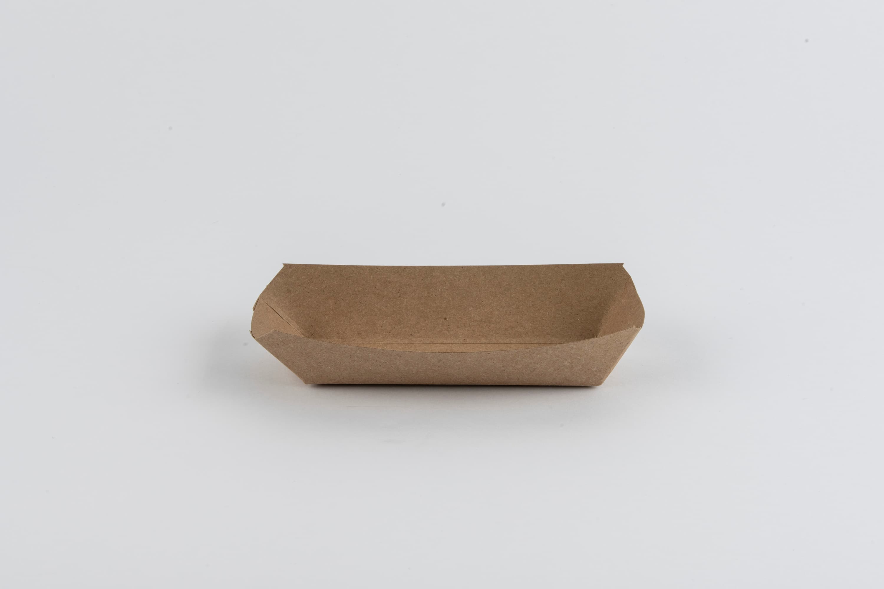 Hot Dog Food Tray 7X3.25X1.5 IN Clay-Coated Kraft Board Kraft Closed End 1000/Case