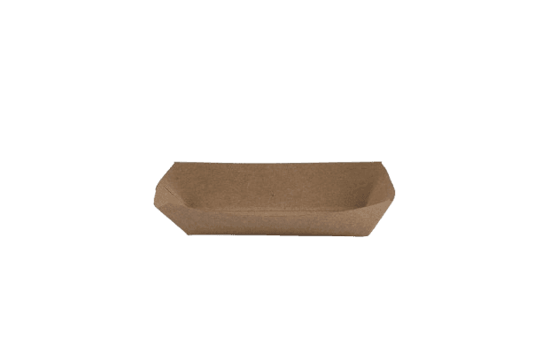 Hot Dog Food Tray 7X3.25X1.5 IN Clay-Coated Kraft Board Kraft Closed End 1000/Case