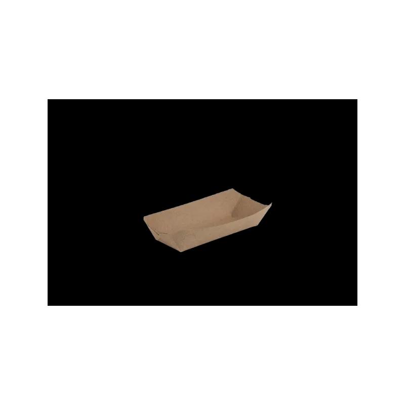 Hot Dog Food Tray 7X3.25X1.5 IN Clay-Coated Kraft Board Kraft Closed End 1000/Case