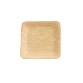 Plate 3.5X3.5 IN Bamboo Natural Square 25 Count/Pack 4 Packs/Case 100 Count/Case