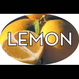 Lemon Bakery Flavor Label 1.25X2 IN Oval 4 Color Process 500 Count/Roll 5 Rolls/Sleeve