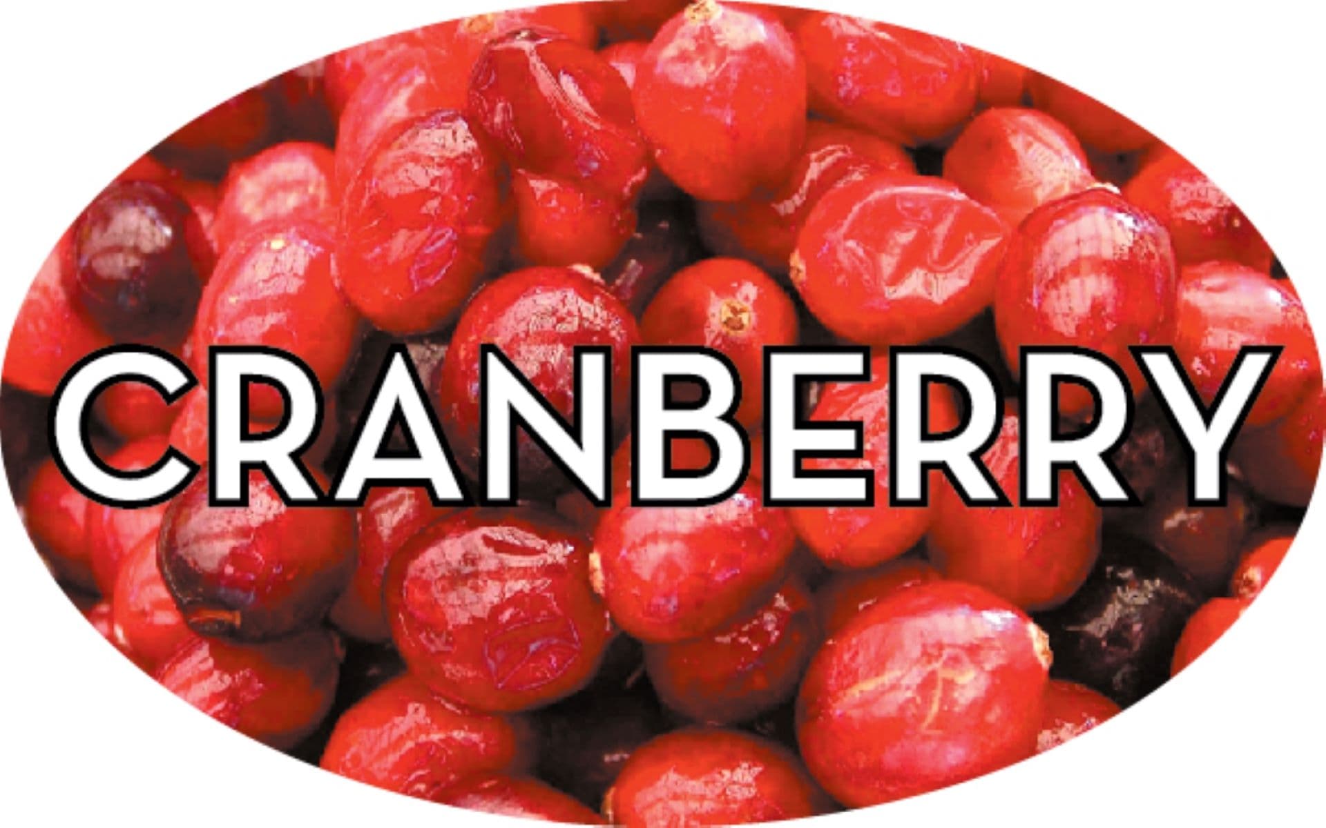 Cranberry Bakery Flavor Label 1.25X2 IN Oval 4 Color Process 500 Count/Roll 20 Rolls/Case 10000 Count/Case