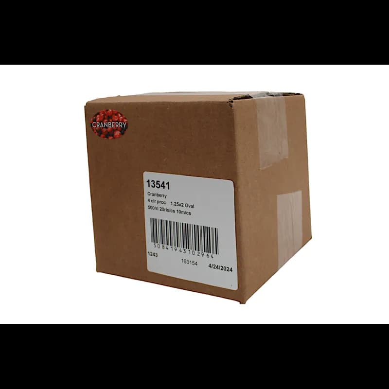 Cranberry Bakery Flavor Label 1.25X2 IN Oval 4 Color Process 500 Count/Roll 20 Rolls/Case 10000 Count/Case