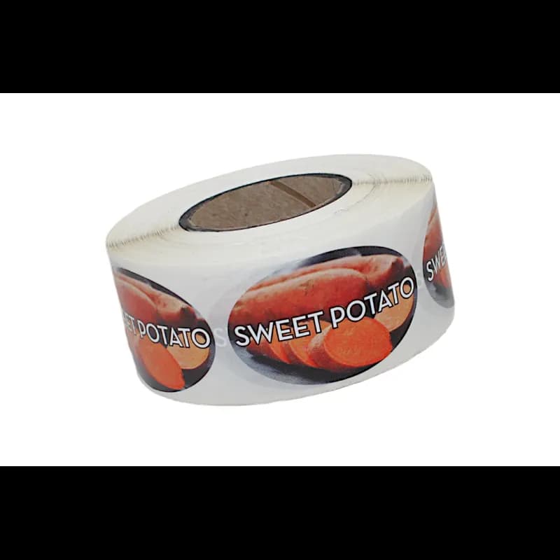 Sweet Potato Bakery Flavor Label 1.25X2 IN Oval 4 Color Process 500 Count/Roll 5 Rolls/Sleeve