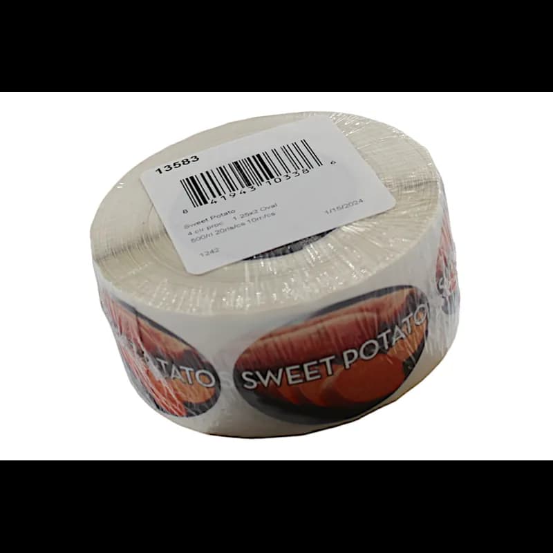 Sweet Potato Bakery Flavor Label 1.25X2 IN Oval 4 Color Process 500 Count/Roll 5 Rolls/Sleeve