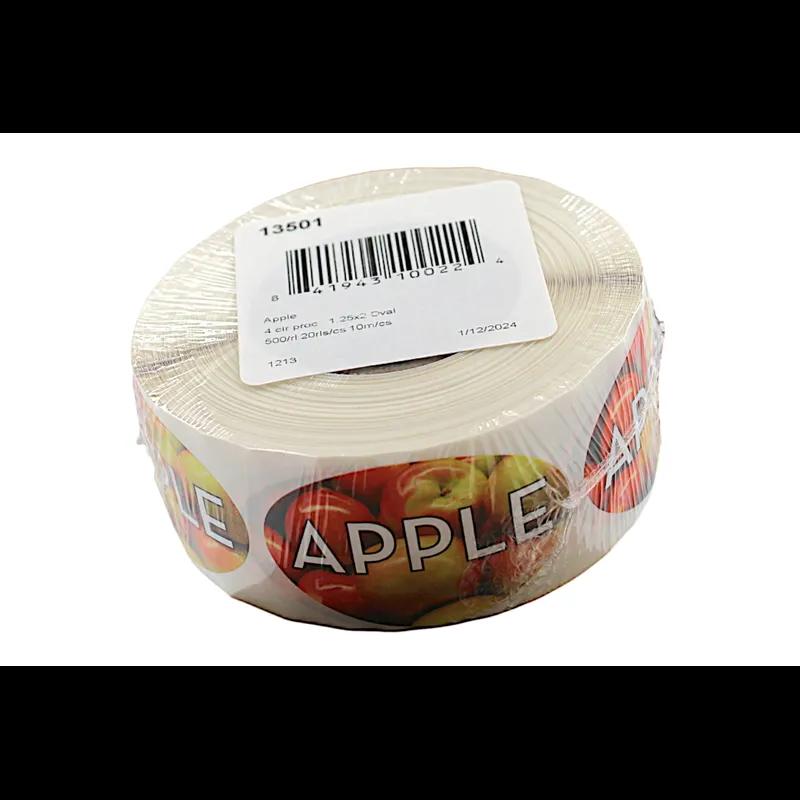 Apple Bakery Flavor Label 1.25X2 IN Oval 1000/Roll