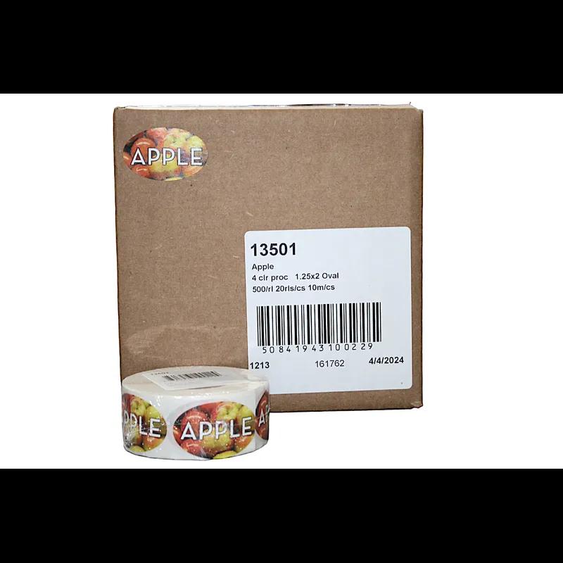 Apple Bakery Flavor Label 1.25X2 IN Oval 1000/Roll