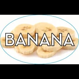 Banana Bakery Flavor Label 1.25X2 IN Oval 4 Color Process 500 Count/Roll 20 Rolls/Case 10000 Count/Case