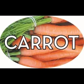 Carrot Bakery Flavor Label 1.25X2 IN Oval 4 Color Process 500 Count/Roll 5 Rolls/Sleeve