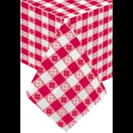 Table Cover 54X108 IN Paper Poly Blend Red White Gingham 25/Case