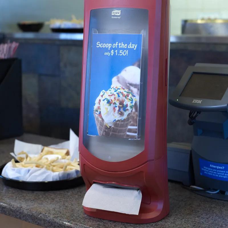 Tork Xpressnap® Napkin Dispenser 9.25X9.25X24.5 IN Red Plastic Stand 1/Case