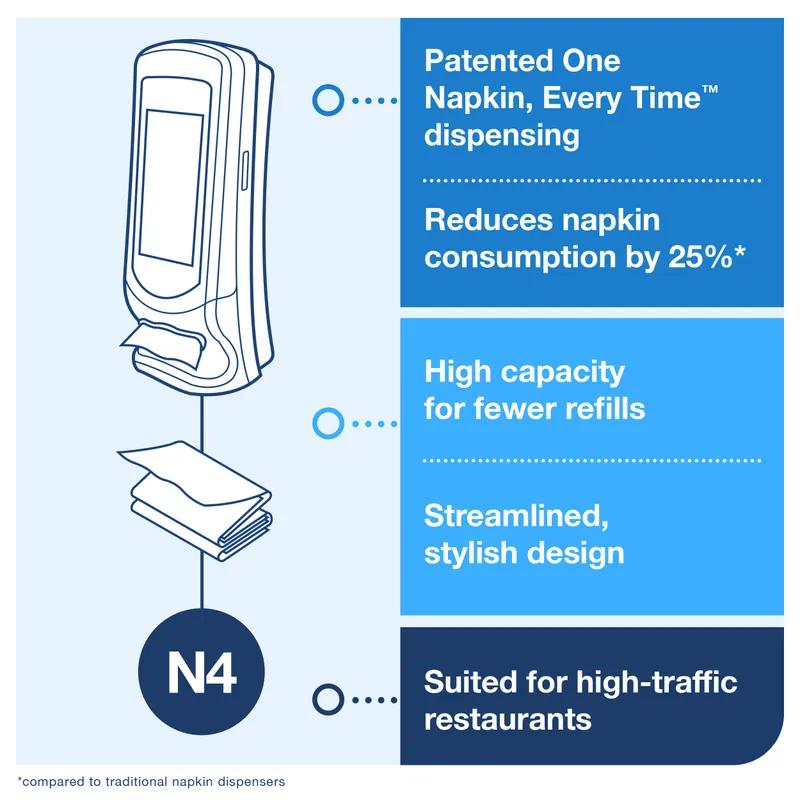 Tork Xpressnap® Napkin Dispenser 9.25X9.25X24.5 IN Red Plastic Stand 1/Case