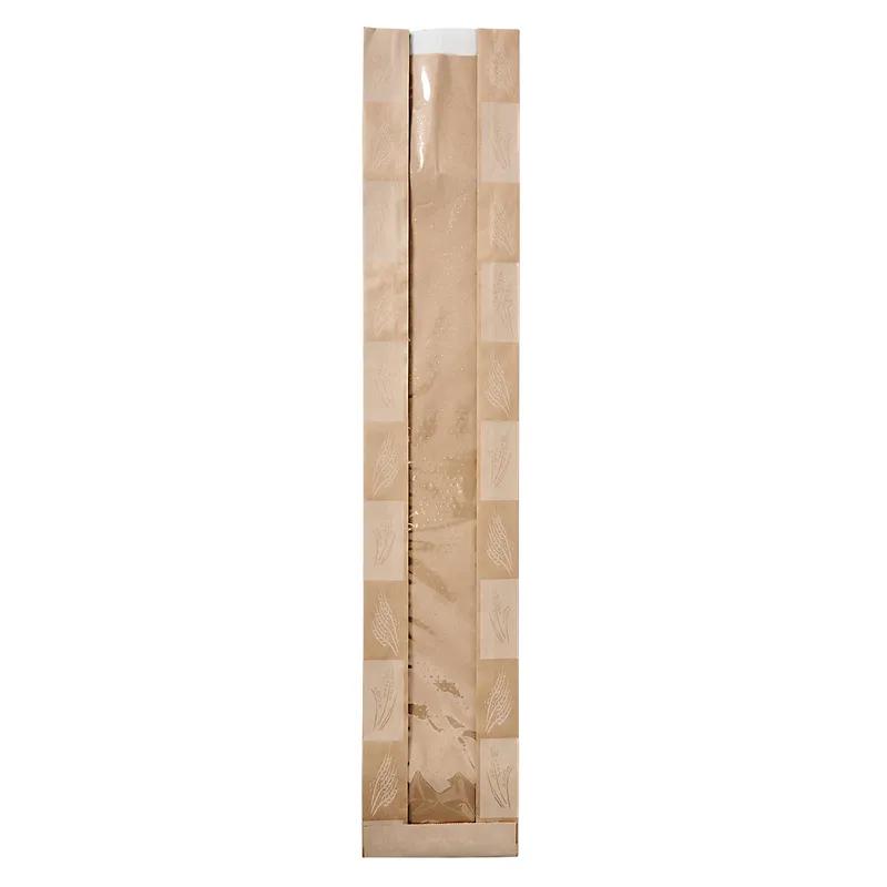 Bagcraft® EcoCraft Dubl Panel® Baguette Bread Bag 4.5X2X24 IN Paper Kraft Artisan With Window 500/Case