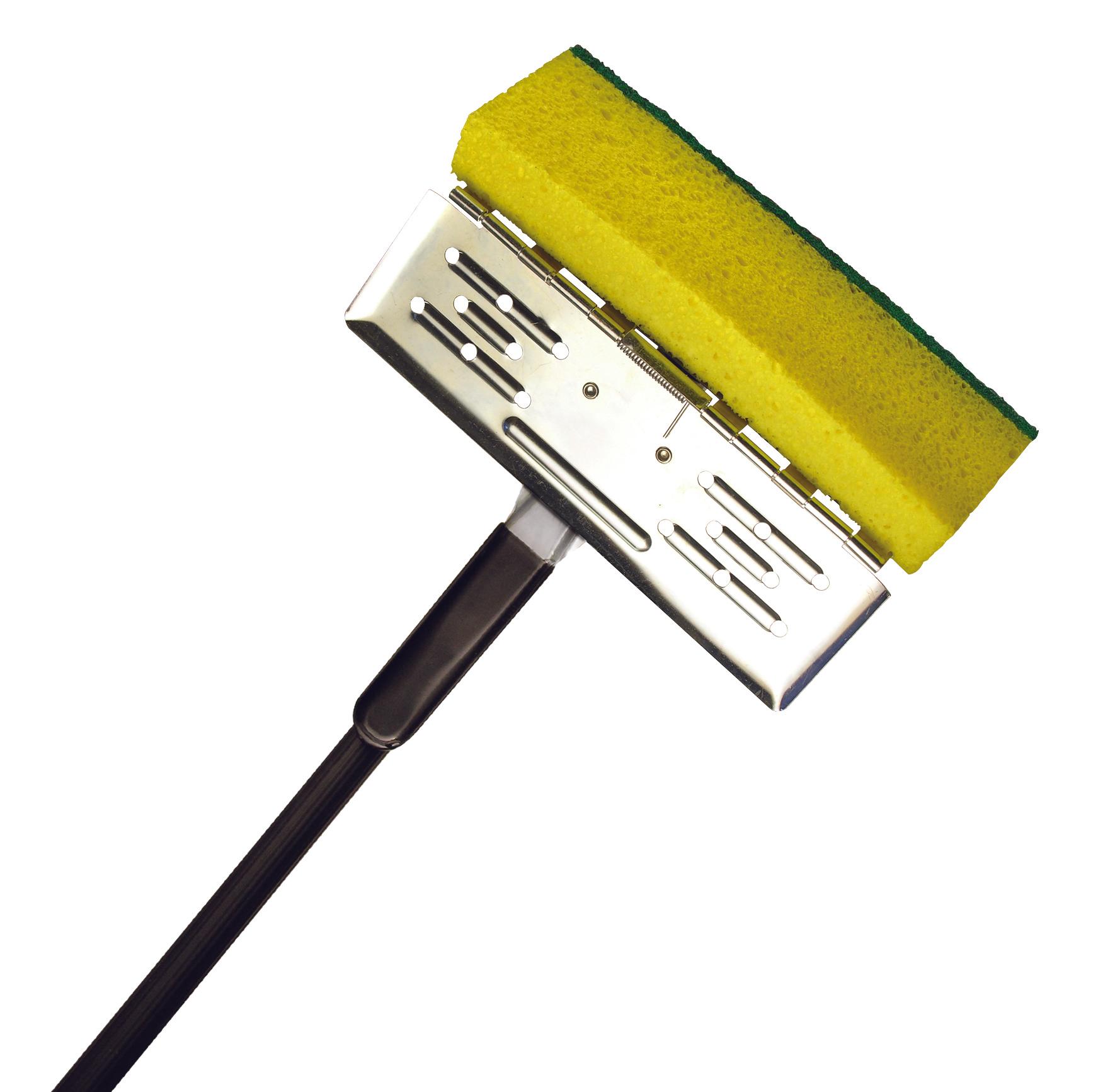 MaxiScrub® Sponge Mop 0.875X9 IN 48IN Black Yellow Cellulose Steel With Scrubber Strip Wringer Lever 1/Each