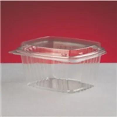 Deli Container Hinged With Dome Lid 16 OZ PET Clear Square 200/Case