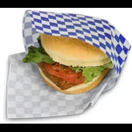 Bagcraft® Sheet 12X12 IN Dry Wax Paper Blue Check Grease Resistant 5000/Case