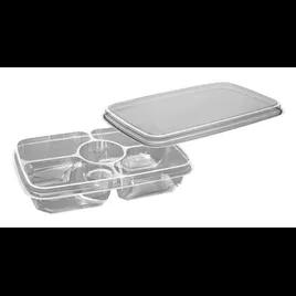 Deli Container Base & Lid Combo With Flat Lid 4 Compartment PET Clear Rectangle 100/Case