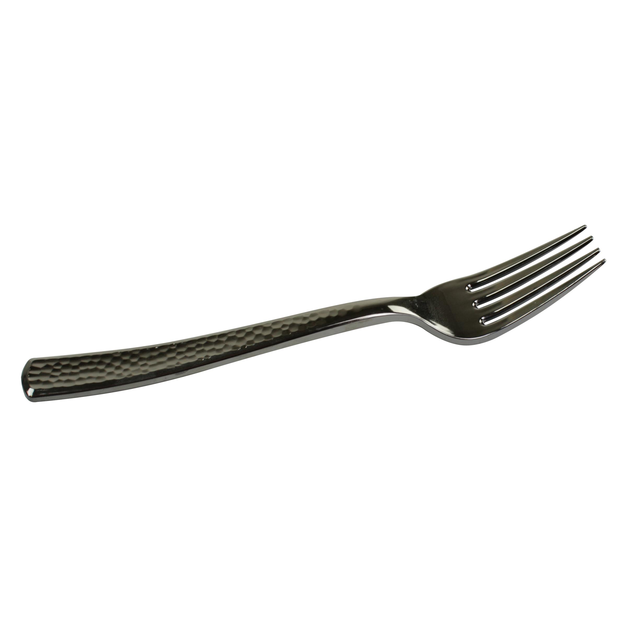 Fork Plastic Silver Hammered Look 600/Case