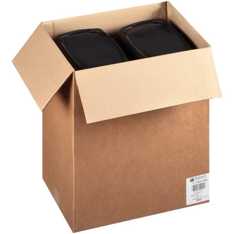 Take-Out Container Base Large (LG) 11X8X1.6 IN PP Black Rectangle 150/Case