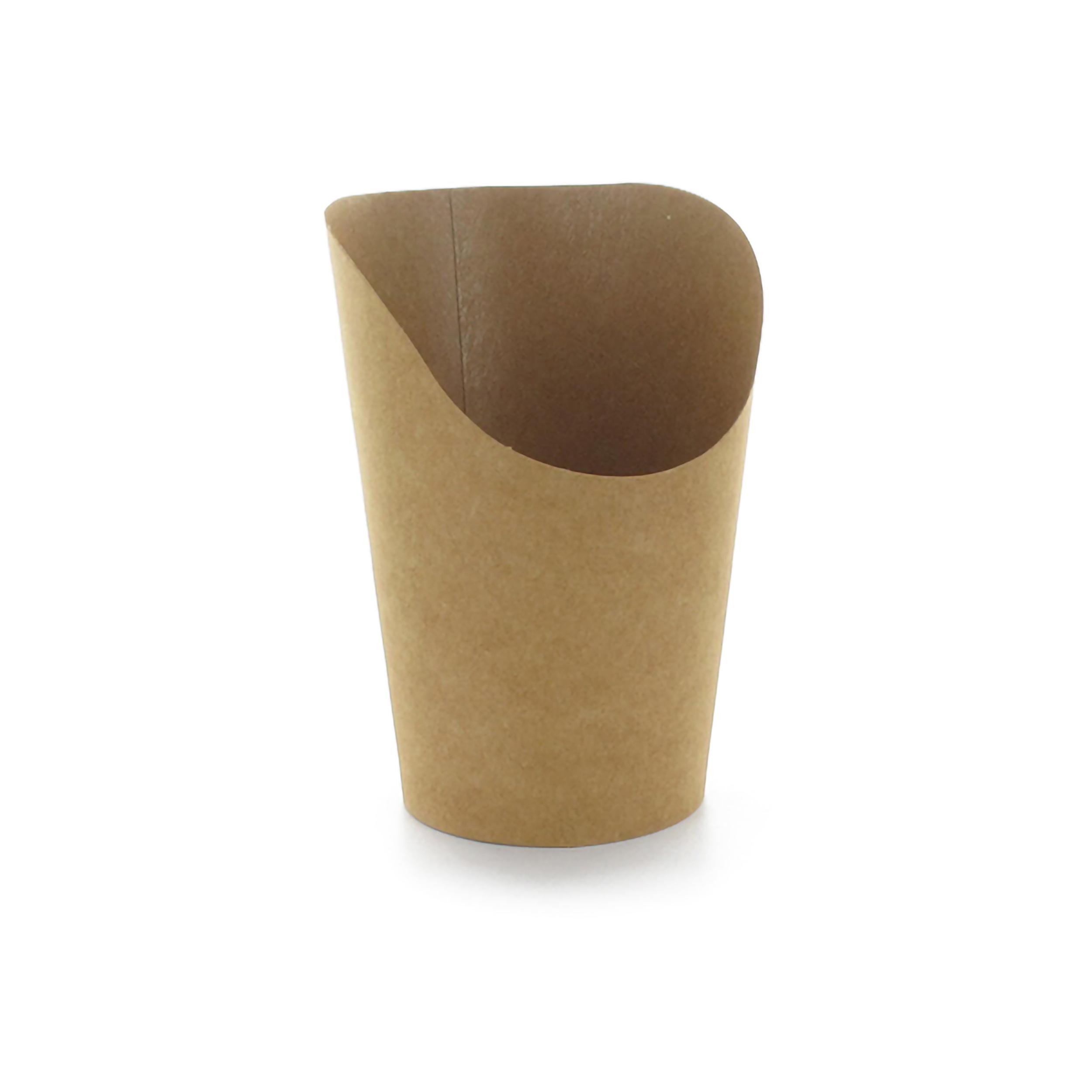 French Fry Wrap Cup & Scoop Base 3X4.7 IN Paper Kraft Grease Resistant 50 Count/Pack 24 Packs/Case 1200 Count/Case