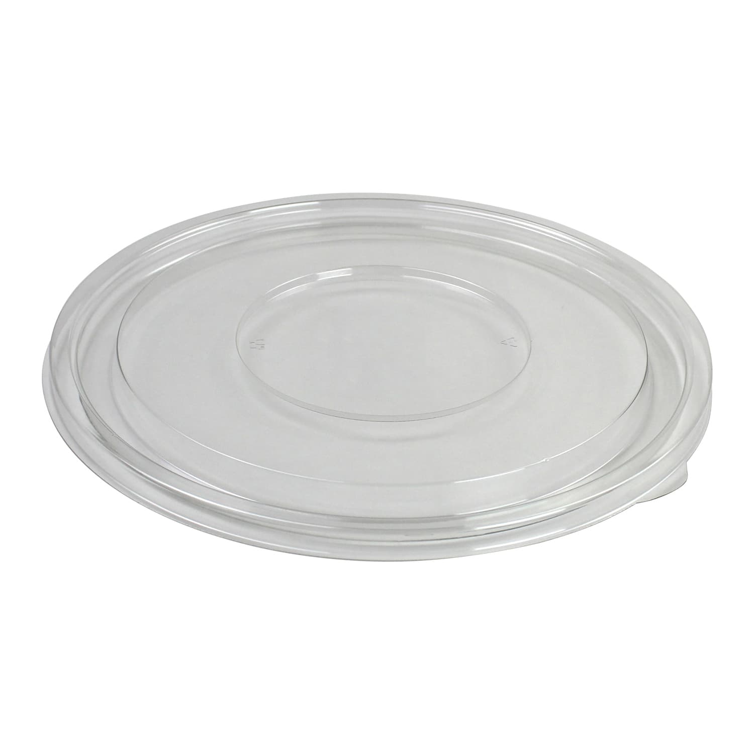 Lid Flat 9.25X0.38 IN 1 Compartment PET Clear Round For 24-32-48 OZ Bowl Unhinged 100/Case