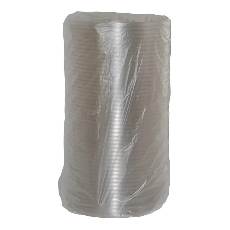 Lid Flat 9.25X0.38 IN 1 Compartment PET Clear Round For 24-32-48 OZ Bowl Unhinged 100/Case