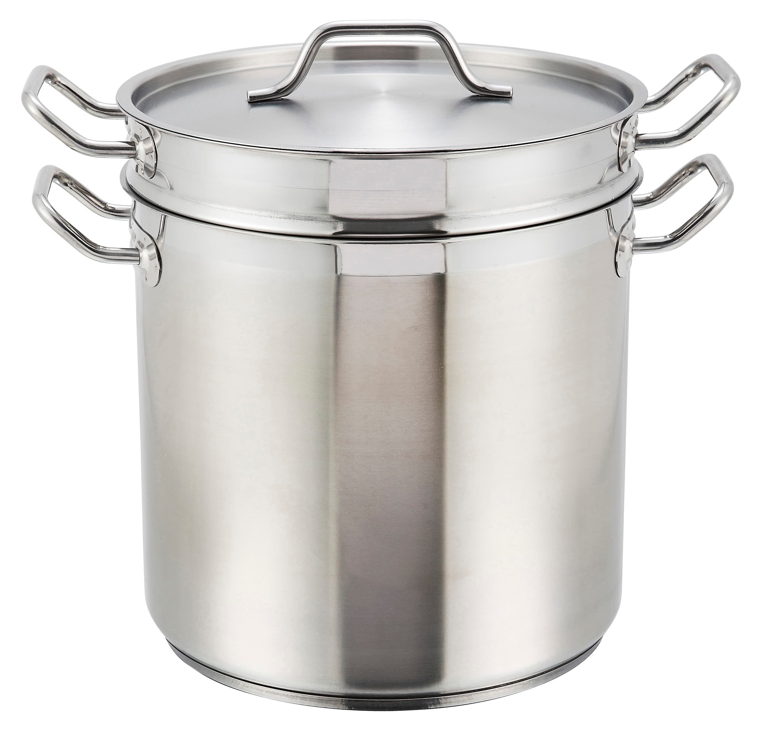 Double Boiler 12.37X12.5 IN 20 QT 18/8 Stainless Steel Induction Ready Cover Included 1/Each