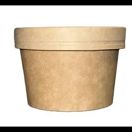 Soup Food Container Base & Lid Combo With Flat Lid 8 OZ Paper Kraft Round 250/Case