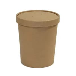 Soup Food Container Base & Lid Combo 32 OZ Paper Kraft 250/Case