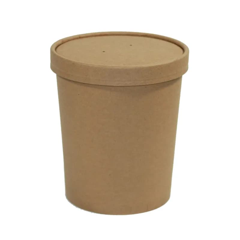 Soup Food Container Base & Lid Combo 32 OZ Paper Kraft 250/Case
