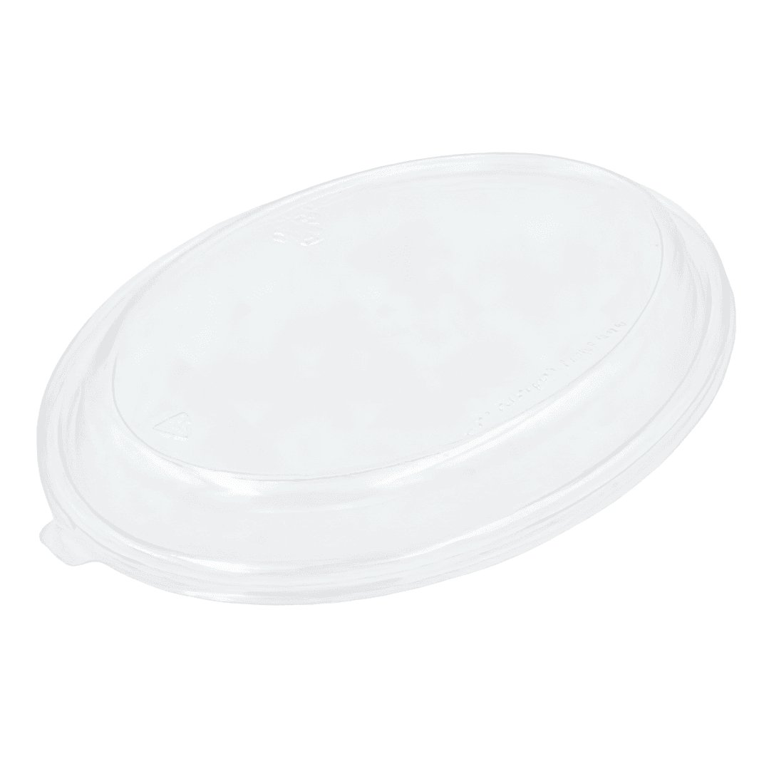 TreeSaver Lid Dome 1 Compartment PET Clear Oval For 24 OZ Bowl Unhinged 300/Case