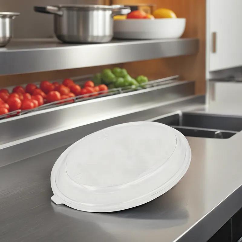 TreeSaver Lid Dome 1 Compartment PET Clear Oval For 24 OZ Bowl Unhinged 300/Case