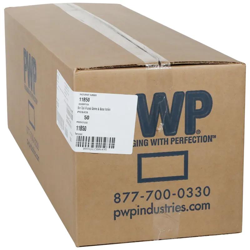 Cake Container & Lid Combo With High Dome Lid 2 Layer 11.25X5 IN PET Clear Black Round Deep Fluted 50/Case