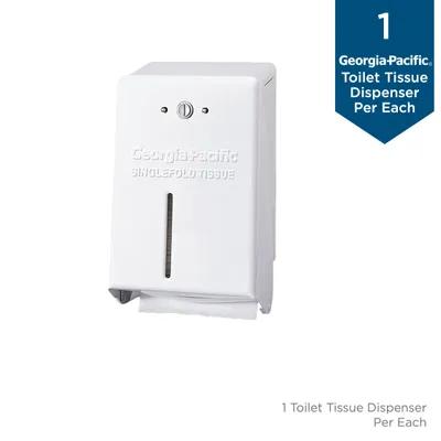 Georgia-Pacific Pro® Toilet Paper Dispenser 3.125X5 IN Metal Wall Mount, Locking White Interfold 1/Each