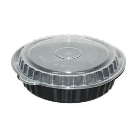 Take-Out Container Base & Lid Combo 35 OZ Plastic Black Round 150/Case