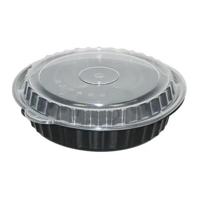 Take-Out Container Base & Lid Combo 35 OZ Plastic Black Round 150/Case