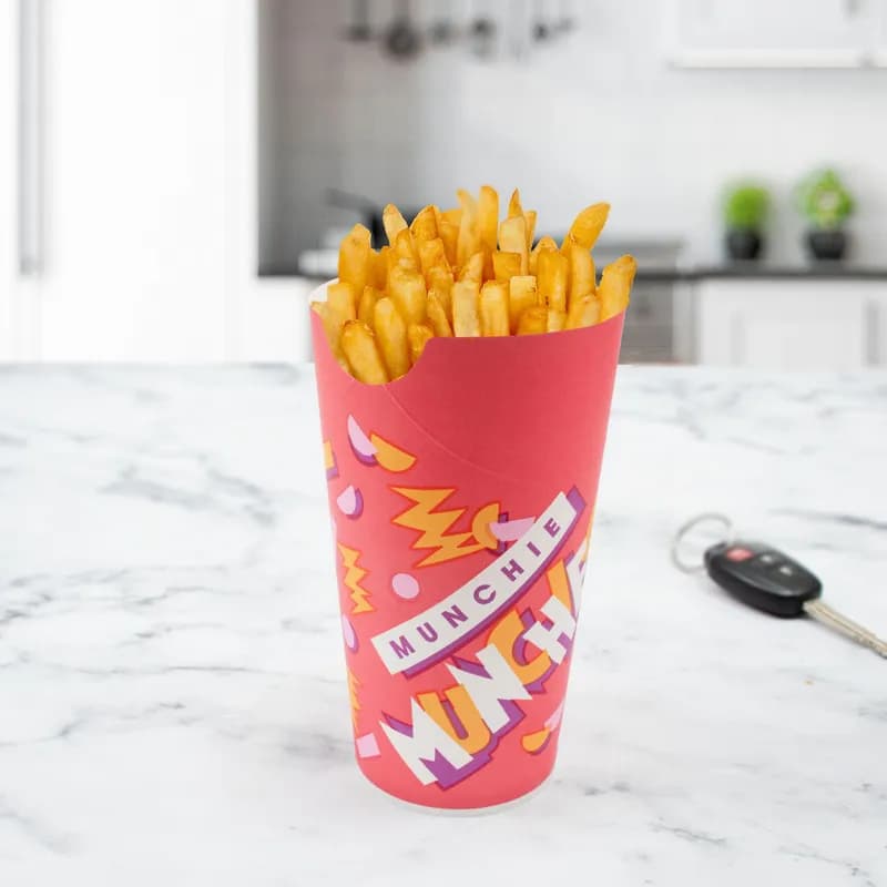 Solo® French Fry Cup & Scoop 5.847X2.529 IN Treated Paper Multicolor 50 Count/Pack 20 Packs/Case 1000 Count/Case