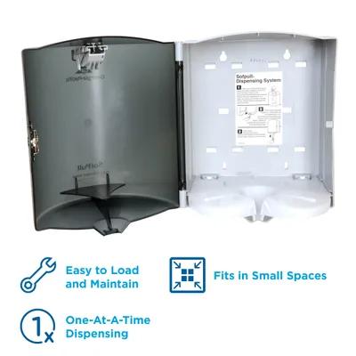 Sofpull® Paper Towel Dispenser 8.75X9.25X11.5 IN Wall Mount Translucent Smoke Centerpull Regular Capacity 1/Each