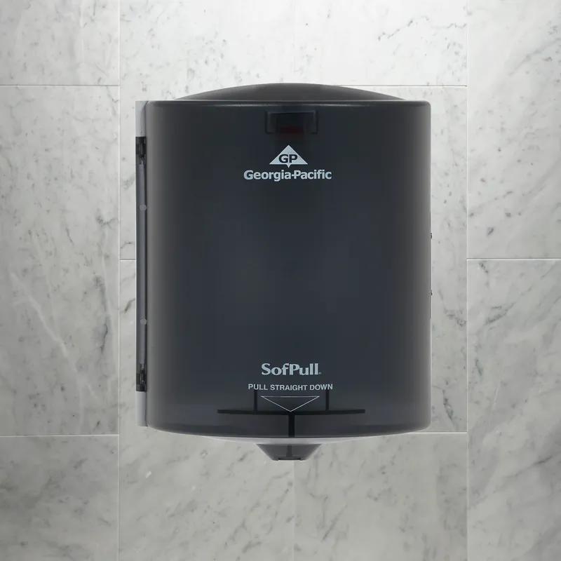 Sofpull® Paper Towel Dispenser 8.75X9.25X11.5 IN Wall Mount Translucent Smoke Centerpull Regular Capacity 1/Each