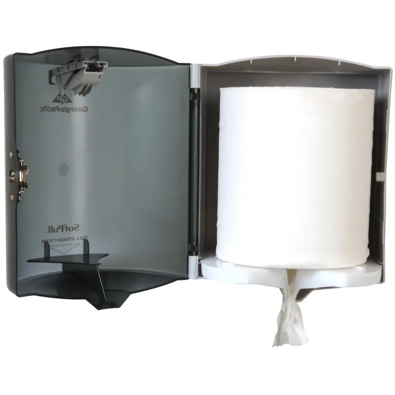 Sofpull® Paper Towel Dispenser 8.75X9.25X11.5 IN Wall Mount Translucent Smoke Centerpull Regular Capacity 1/Each