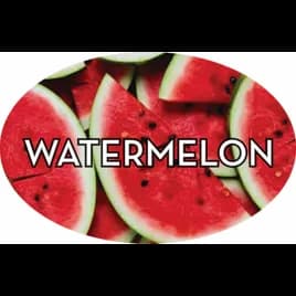 Watermelon Bakery Flavor Label 1.25X2 IN Oval 4 Color Process 500 Count/Roll 20 Rolls/Case 10000 Count/Case
