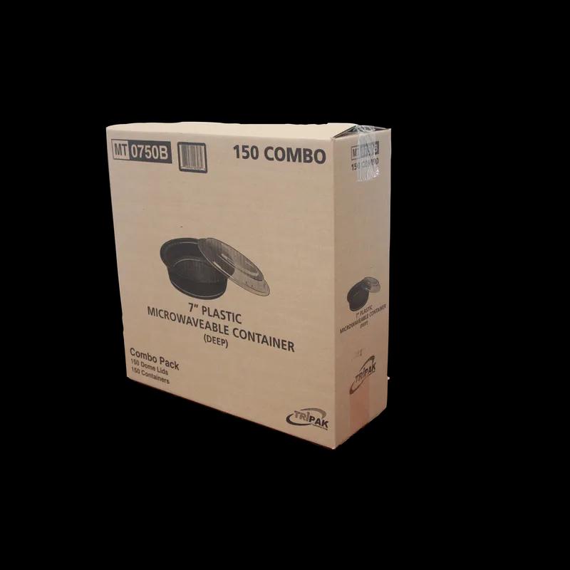 Take-Out Container Base & Lid Combo 32 OZ Plastic Round 150/Case