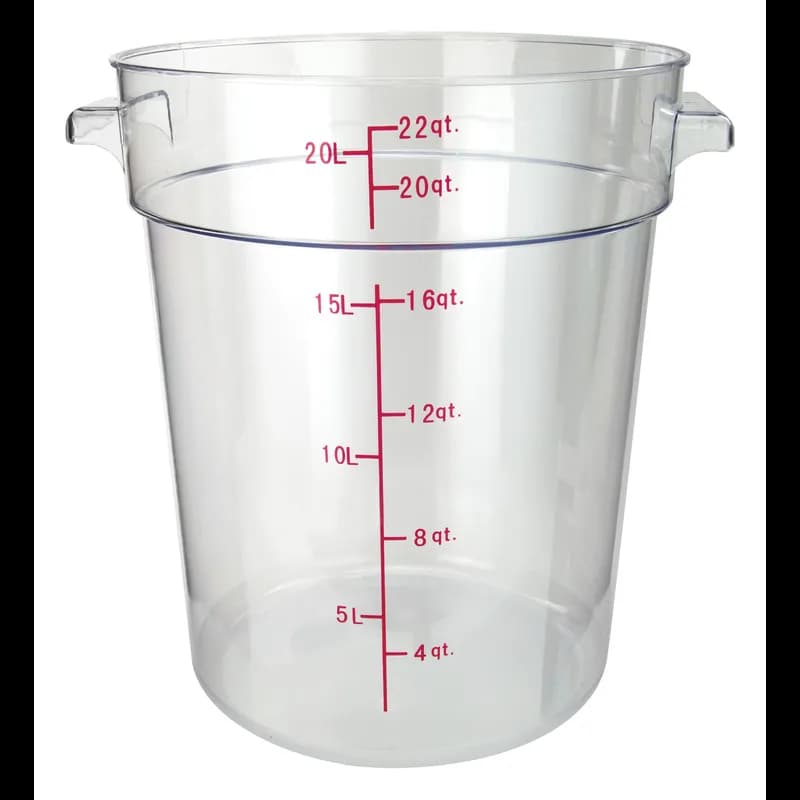 Food Storage Container 22 QT Clear Round PC 1/Each