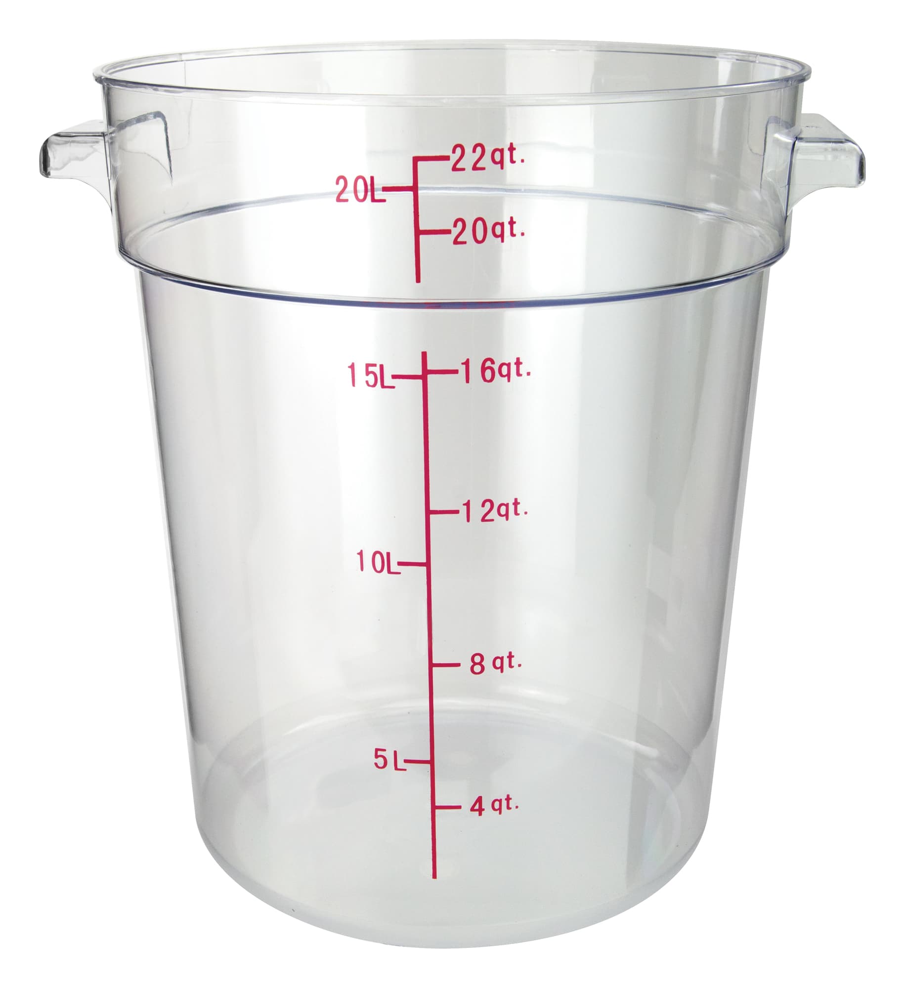Food Storage Container 22 QT Clear Round PC 1/Each