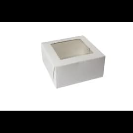 Bakery Box 10X10X5 IN Paperboard White Corner Lock 1-Piece With Window 150/Case